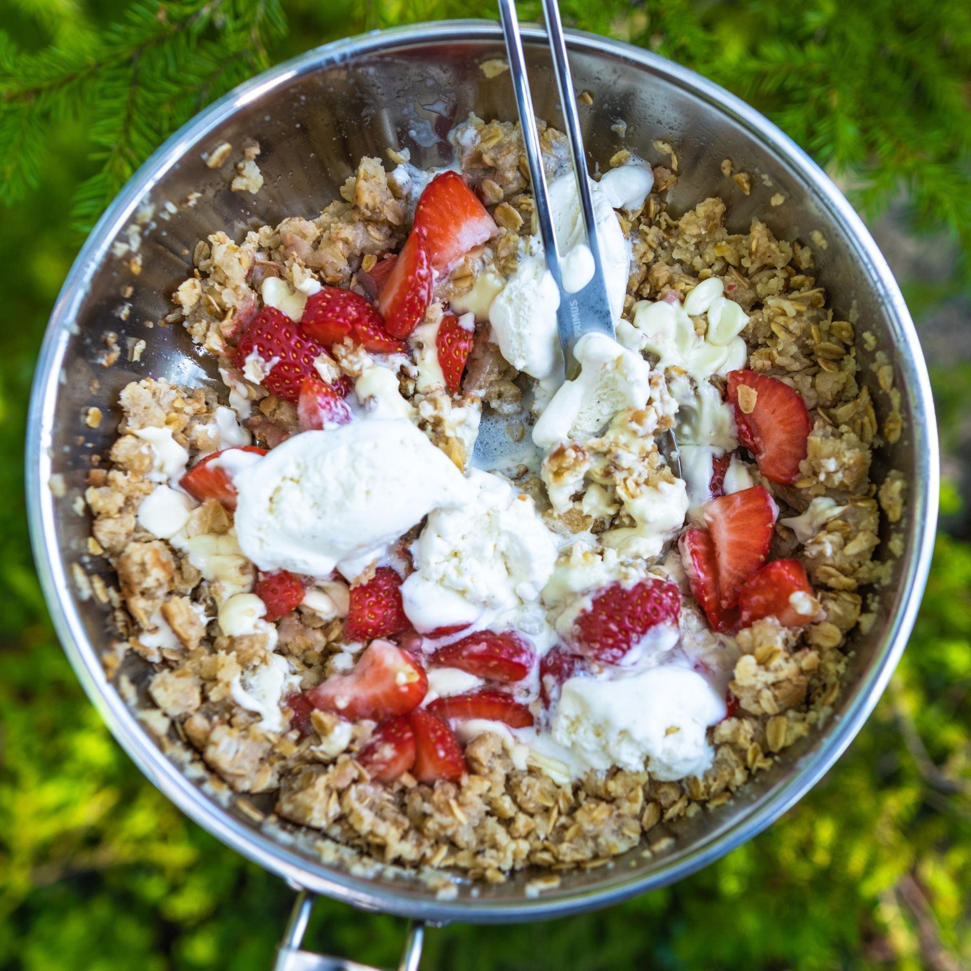 Summer Crumble with White Chocolate