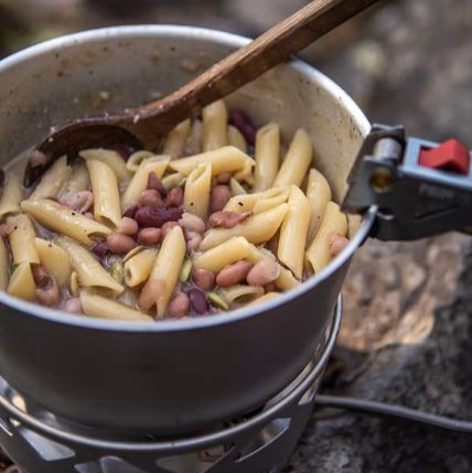 Bean pasta with pumpkin seeds and chicken