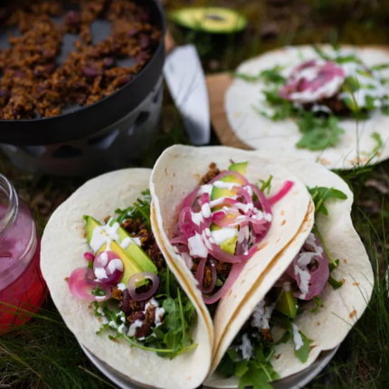 Quinoa tacos with cashew dressing