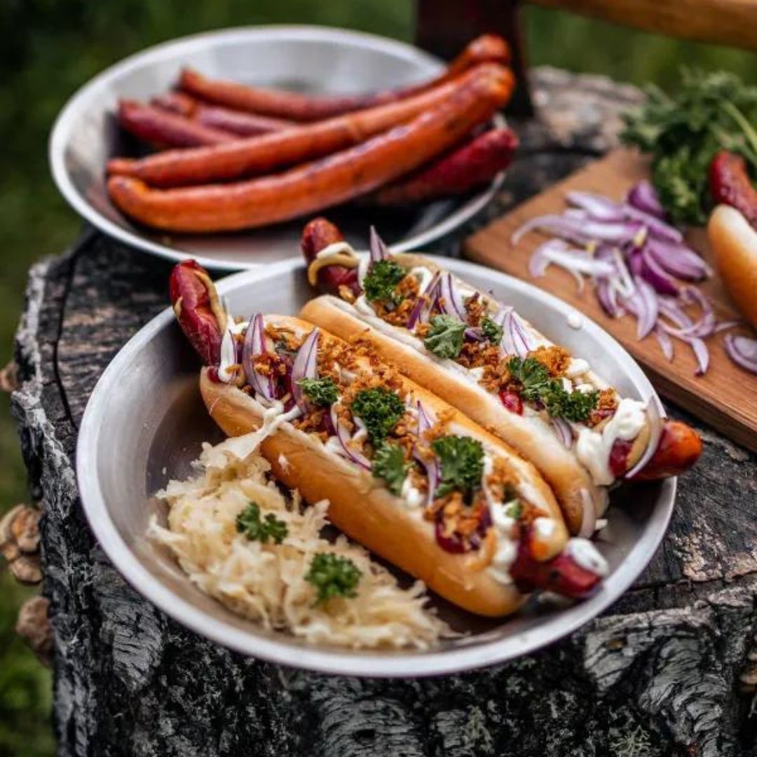 Sausage with hot dog roll