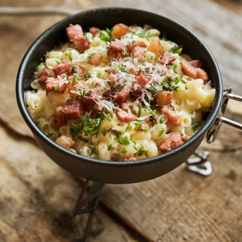 Parmesan Macaroni With Crispy Bacon