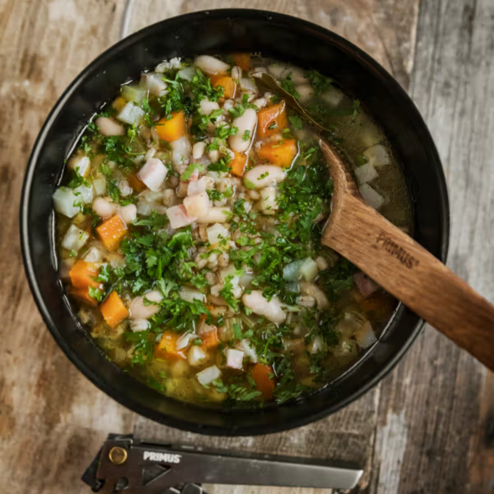 VEGETABLE SOUP WITH WHEATBERRY AND PANCETTA