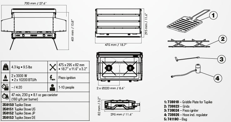 Tupike Camping Stove + Carry Bag